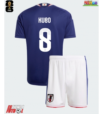Japón Takefusa Kubo #8 Primera Equipación Niños Mundial 2026 Manga Corta (+ Pantalones cortos)
